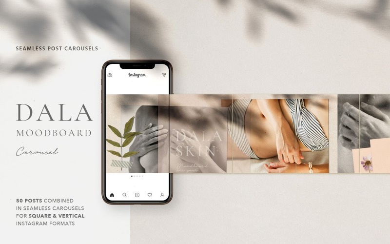Download Шаблон для соцсетей "Dala - Carousel Post Templates for Social Media" / Dala - Carousel Post Templates for Social Media - Шаблон для соцсетей на тему графика carousel,slider,socialkit,social,socialmedia,puzzle,slide-puzle,brending,template,instagram,portfolio,gallery,moodboard