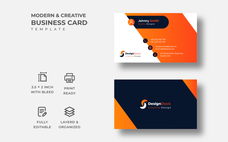 Download Фирменный стиль "Modern & Creative Business card - Corporate Identity Template" / Modern & Creative Business card - Corporate Identity Template - Фирменный стиль на тему графика business,card,template,modern,creative,print,ready,design,flyer,simple,standard,letterhead,mockup,abstract,card,template,visiting,stationery,elegant,corporate