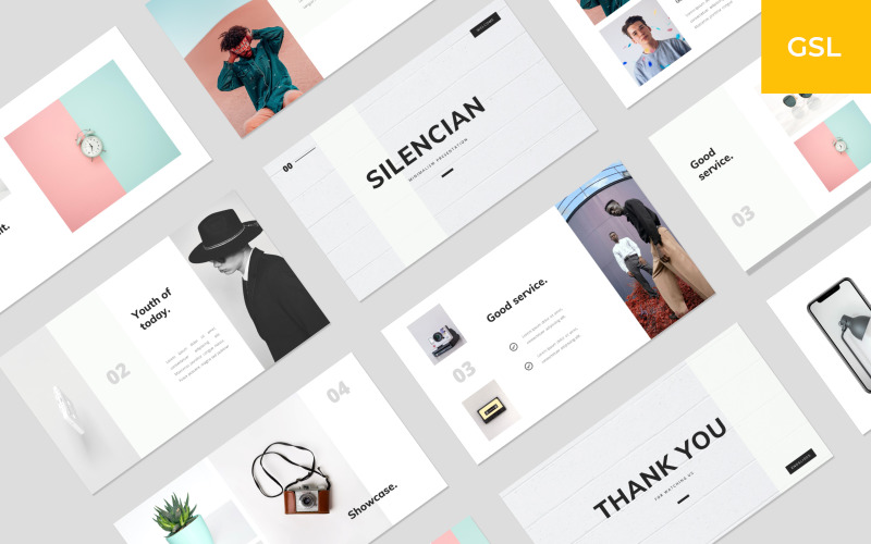 Silencian - Moderne minimalistische Google Slides