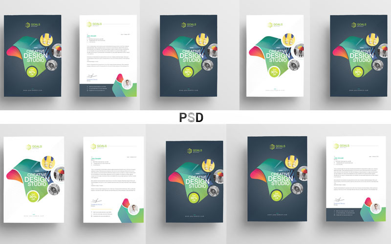 Download Фирменный стиль "Bright Color Letterhead - Corporate Identity Template" / Bright Color Letterhead - Corporate Identity Template - Фирменный стиль на тему графика letterhead,a4,branding,both,side,letterhead,business,clean,corporate,identity,docx,elegant,envelope,folder,letter,head,invoice,new,pad,template