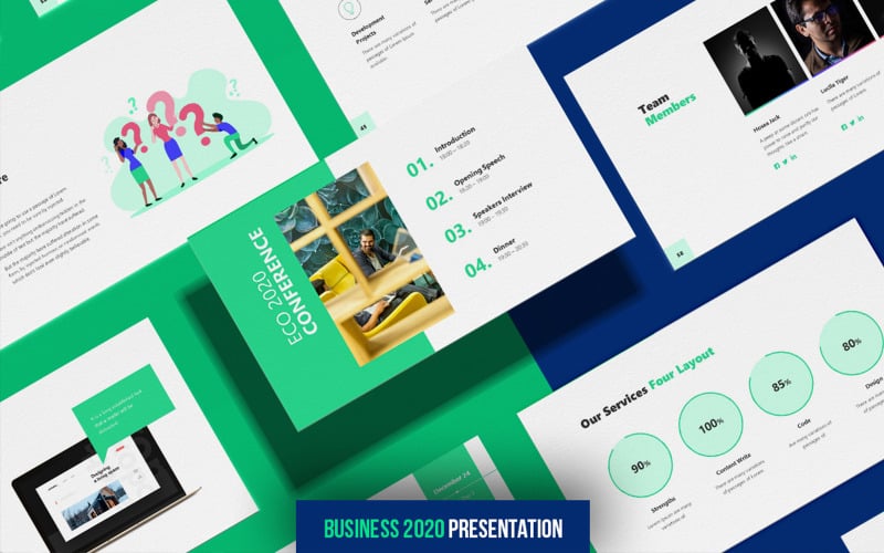 Business 2020 - Animated Presentation PowerPoint template