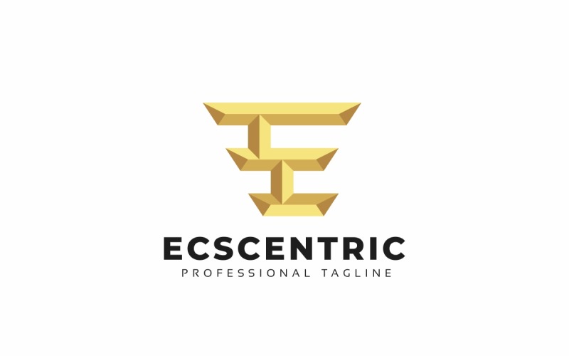Ecscentric E Letter Logo Szablon