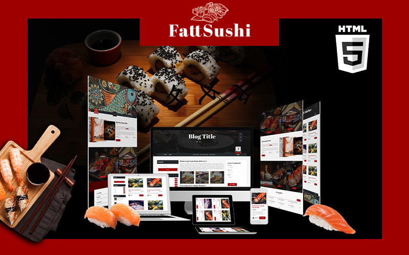Fattsuhi | Modelo de site HTML5 de restaurante japonês de sushi