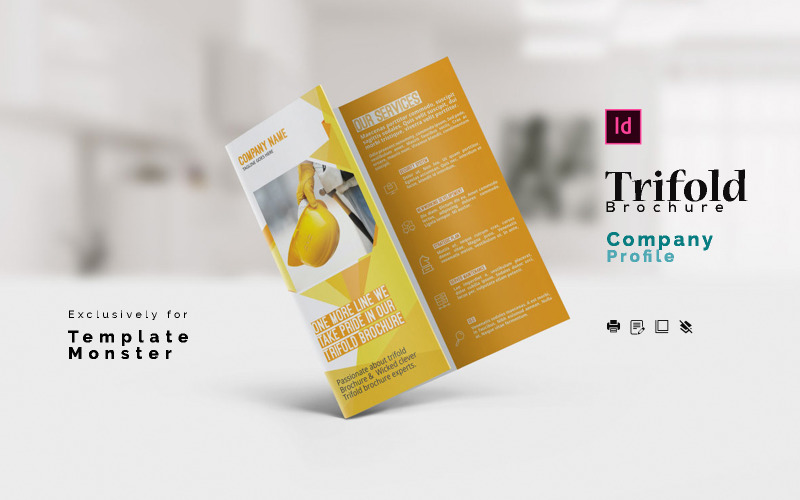 Download Фирменный стиль "Indesign  Corporate Identity Trifold Brochure" / Indesign  Corporate Identity Trifold Brochure - Фирменный стиль на тему графика trifold,brochure,corporate,indesign,indd,idml,template,layout,usletter,creative,clean,pro,office,business,cymk,editable,layered