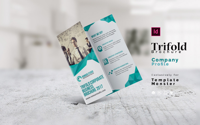 Download Фирменный стиль "Indesign Corporate Identity  Trifold Brochure Template" / Indesign Corporate Identity  Trifold Brochure Template - Фирменный стиль на тему графика easy,customizable,editable,cmyk,print,layered,trifold,brochure,corporate,business,usletter,creative,promotion