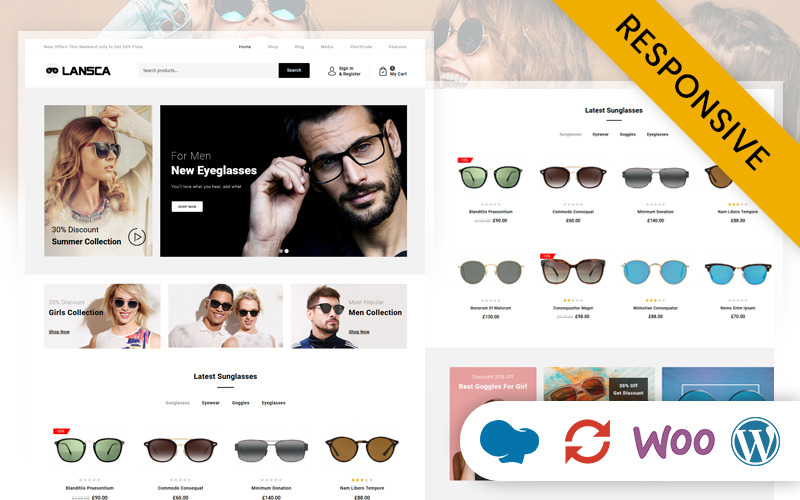 Lansca Eye Glasses Store Elementor Responsive Theme