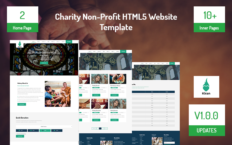 Liefdadigheidsinstelling HTML5-websitesjabloon zonder winstoogmerk