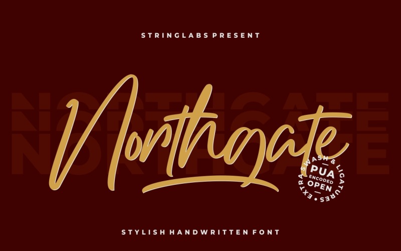 Download Шрифт "Northgate - Stylish Handwritten Font" / Northgate - Stylish Handwritten Font - Шрифт на тему графика handwritten,font,script,modern,logotype,stylish,elegant,swash,letter,typography,handwritting,signature,calligraphy,handdrawn,handlettering
