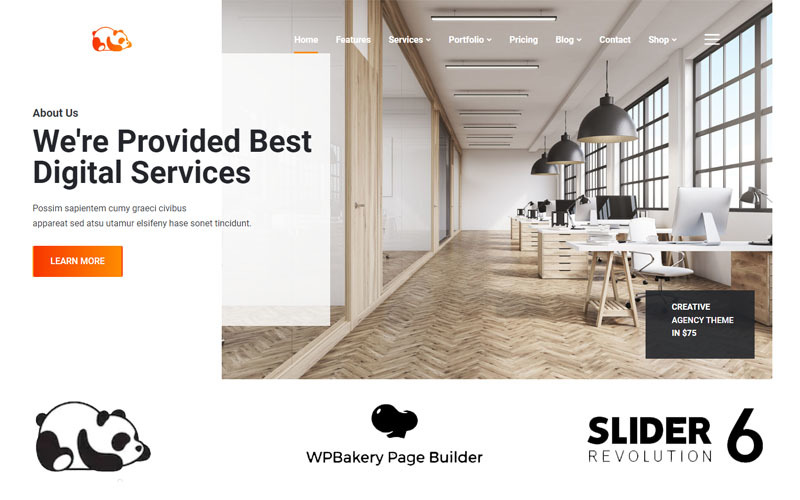 креативное портфолио и агентство wordpress тема