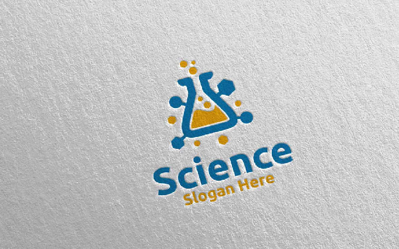 Modèle de logo de concept de conception de laboratoire de science et de recherche