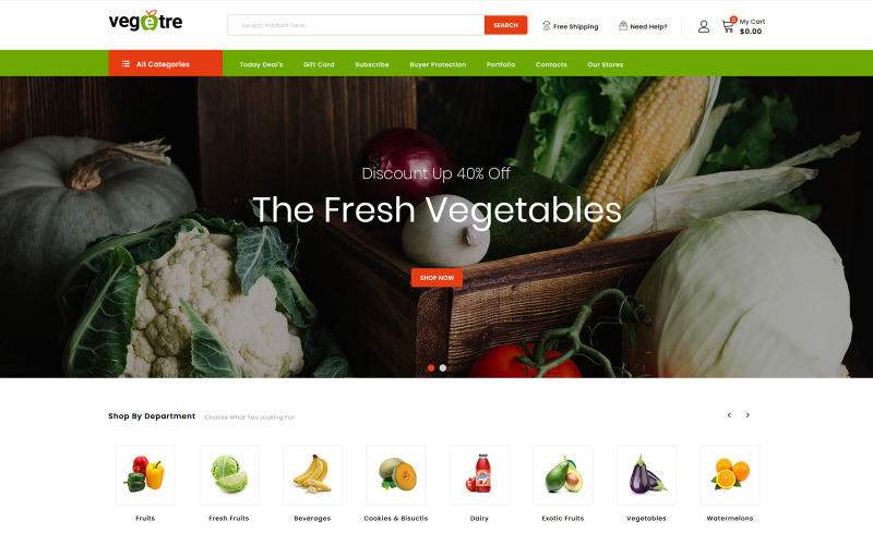 овощной и продуктовый магазин prestashop тема