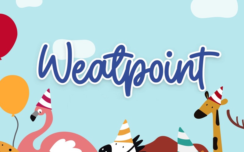 Download Шрифт "Weatpoint - Playful Cursive Font" / Weatpoint - Playful Cursive Font - Шрифт на тему графика script,kid,children,cartoon,cute,comic,display,playful,fun,kindergarten,game,birthday,book,cover,playground