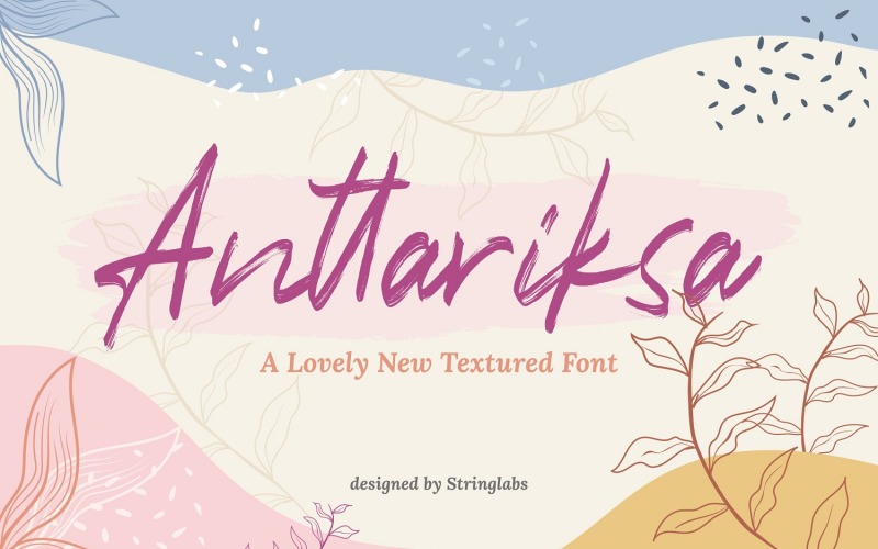 Download Шрифт "Anttariksa - Brush Cursive Font" / Anttariksa - Brush Cursive Font - Шрифт на тему графика calligraphy,handlettering,handwritten,logotype,signature,luxury,modern,feminime,classy,stylish,casual,handdrawn,brush,ligature,textured