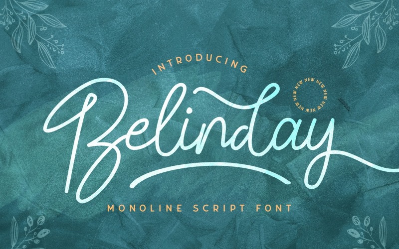Belinday - fonte cursiva monoline