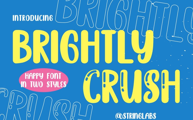 Download Шрифт "Brightly Crush - Playful Typeface Font" / Brightly Crush - Playful Typeface Font - Шрифт на тему графика decorative,kid,children,cartoon,cute,comic,display,playful,fun,kindergarten,game,preschool,typeface,fontduo,playground