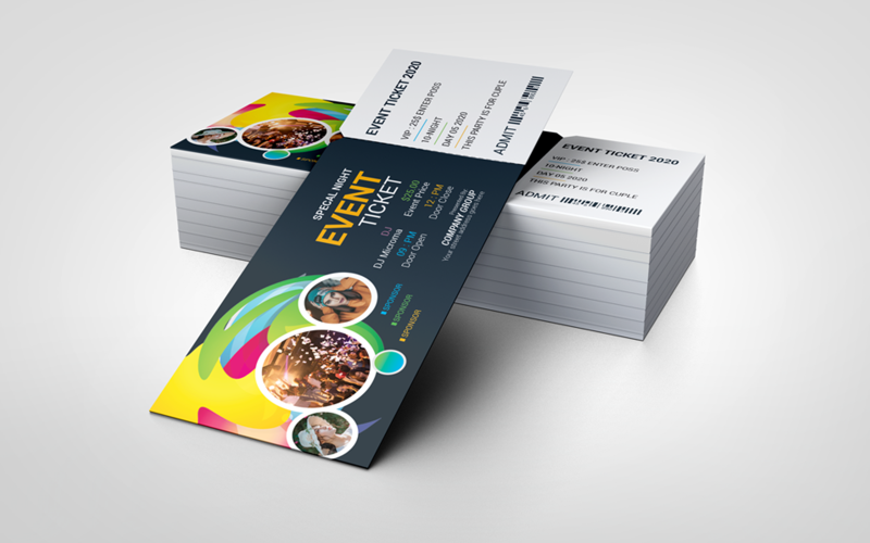 Download Фирменный стиль "Colorful Event Ticket VIP Pass - Corporate Identity Template" / Colorful Event Ticket VIP Pass - Corporate Identity Template - Фирменный стиль на тему графика card,cards,carnival,club,concert,tickets,conference,contemporary,editable,entrance,event,modern,movie,night,music,nightclub,party,ticket,pattern,pretty