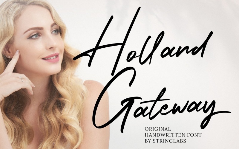 Download Шрифт "Holland Gateway - Handwritten Cursive Font" / Holland Gateway - Handwritten Cursive Font - Шрифт на тему графика calligraphy,handlettering,handwritten,logotype,signature,luxury,modern,feminime,classy,stylish,casual,handdrawn,elegant,ligature,whimsical