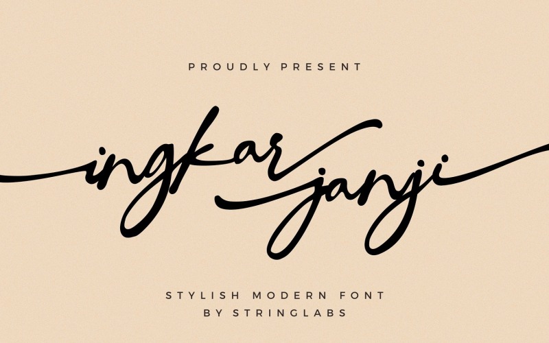 Ingkar Janji - Stylové kurzívové písmo