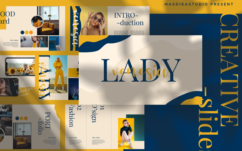 LADY VENESIA - Kreativ PowerPoint-mall