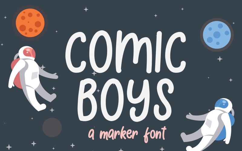 漫画男孩-儿童泡泡字体
