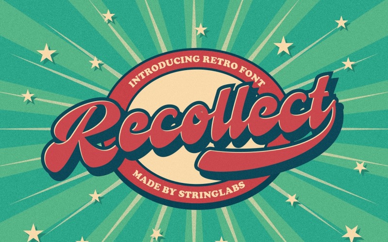 Recollet - Полужирный курсивный шрифт в стиле ретро
