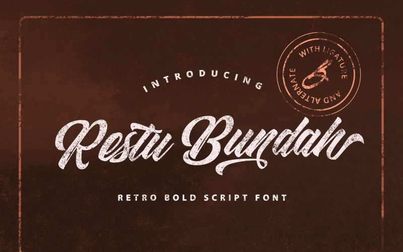 Restu Bundah - жирный курсивный шрифт в стиле ретро