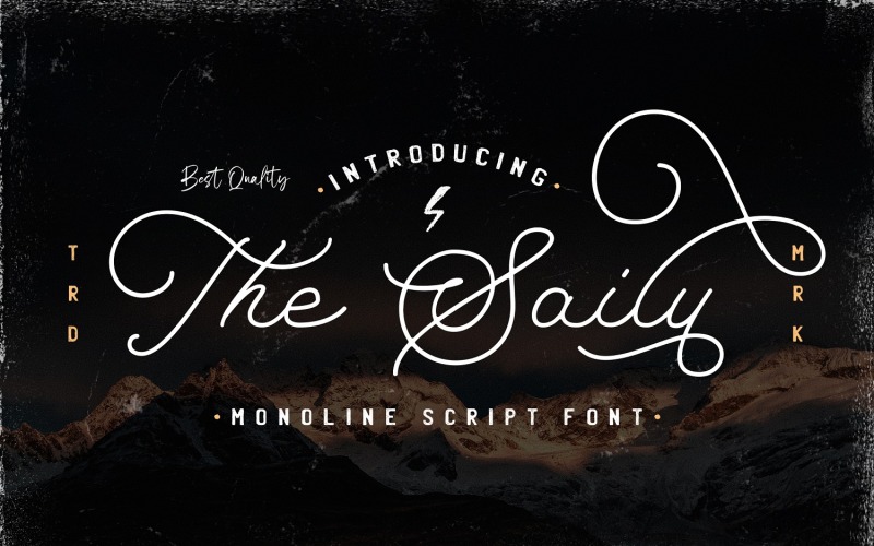 Saily-Monoline复古草书字体
