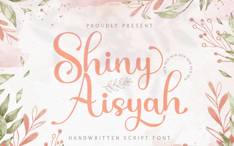 Download Шрифт "Shiny Aisyah - Handwritten Font" / Shiny Aisyah - Handwritten Font - Шрифт на тему графика calligraphy,handlettering,handwritten,logotype,signature,luxury,modern,feminime,classy,stylish,casual,handdrawn,elegant,ligature,whimsical