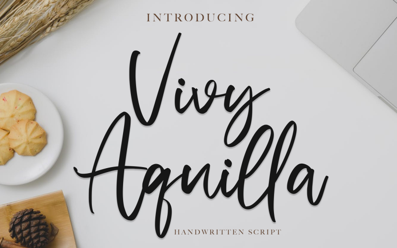 Download Шрифт "Vivy Aquilla - Handwritten Font" / Vivy Aquilla - Handwritten Font - Шрифт на тему графика calligraphy,handlettering,handwritten,logotype,signature,luxury,modern,feminime,classy,stylish,casual,handdrawn,elegant,ligature,whimsical
