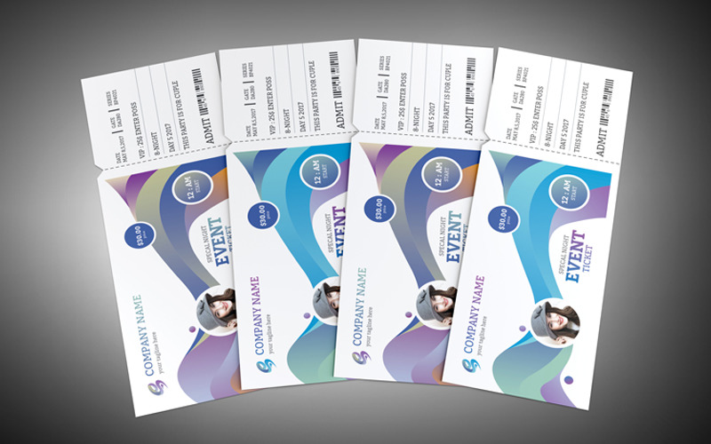 Download Фирменный стиль "Colorful Event Ticket - Corporate Identity Template" / Colorful Event Ticket - Corporate Identity Template - Фирменный стиль на тему графика art,corporate,card,creative,event,ticket,graphics,green,hi-quality,id,kit,internet,liflet,modern,official,professional,simple,standard,stationery,studio