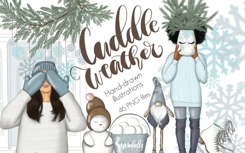 Cuddle Weather Clipart & Patterns - Illustration
