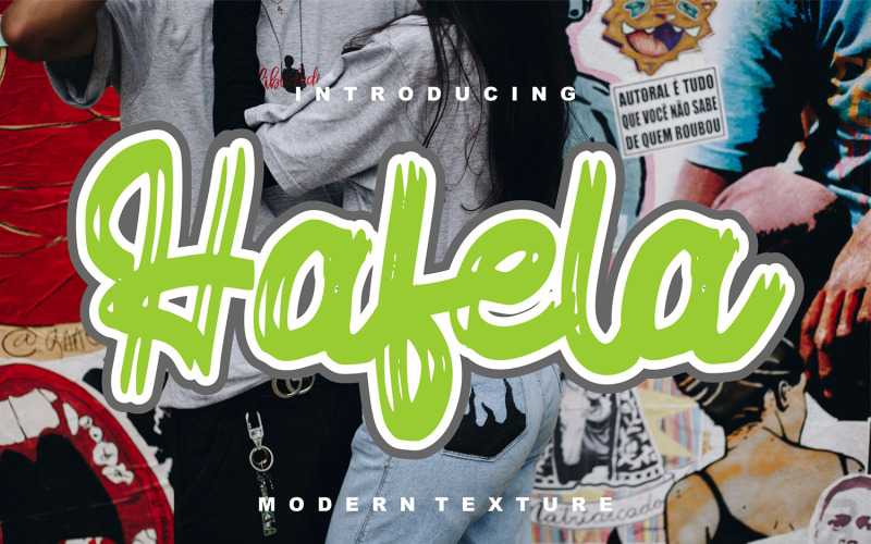 Hafela | Fonte Cursiva de Textura Moderna