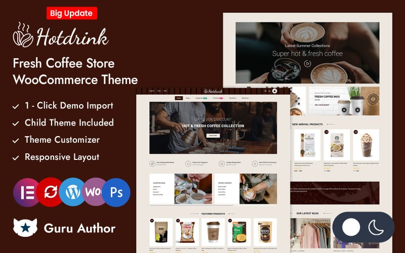 Hotdrink - Coffee Shop & Cafe Store Elementor WooCommerce Responsive Theme