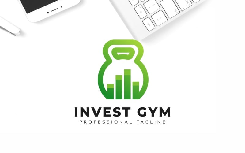Investeren sportschool Logo sjabloon