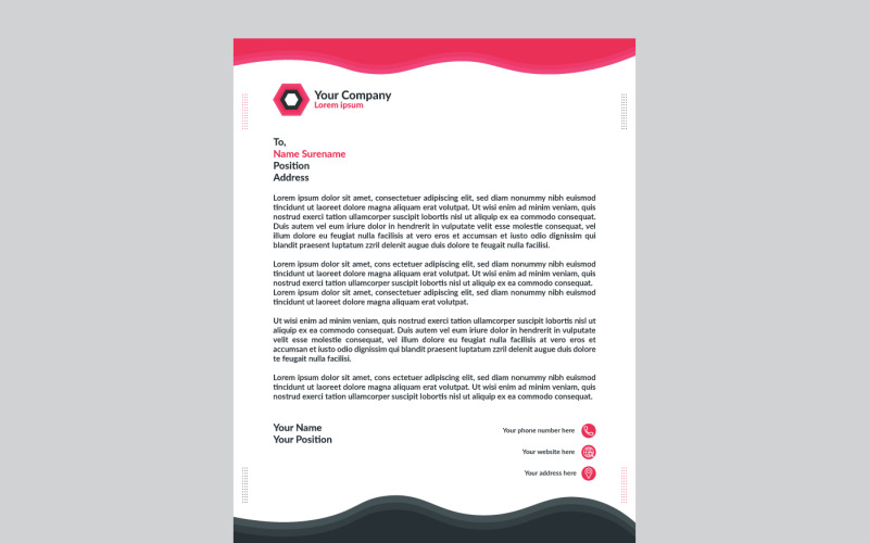 Download Фирменный стиль "Letterhead - Corporate Identity Template" / Letterhead - Corporate Identity Template - Фирменный стиль на тему графика letterhead,corporate,template,background,letter,modern,a4,concept,creative,editable,elegant,document,cool,red,black,color,design