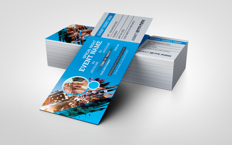 Plantilla colorida del curriculum vitae del pase VIP del ticket del evento