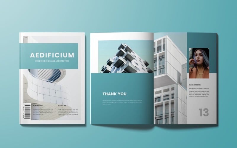 Download Magazine Template "Building Design Magazine Template" / Building Design Magazine Template - Magazine Template на тему графика magazine,template,print,editorial,catalog,brochure,look,layout,lifestyle,elegant,modern,clean,design,cover,page