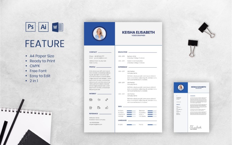 Download Резюме "61-CV Keisha Elisabeth Resume Template" / 61-CV Keisha Elisabeth Resume Template - Резюме на тему графика resume,cv,job,business,work,curriculum,interview,vitae,personal,paper,professional,portfolio,letter,application,employment