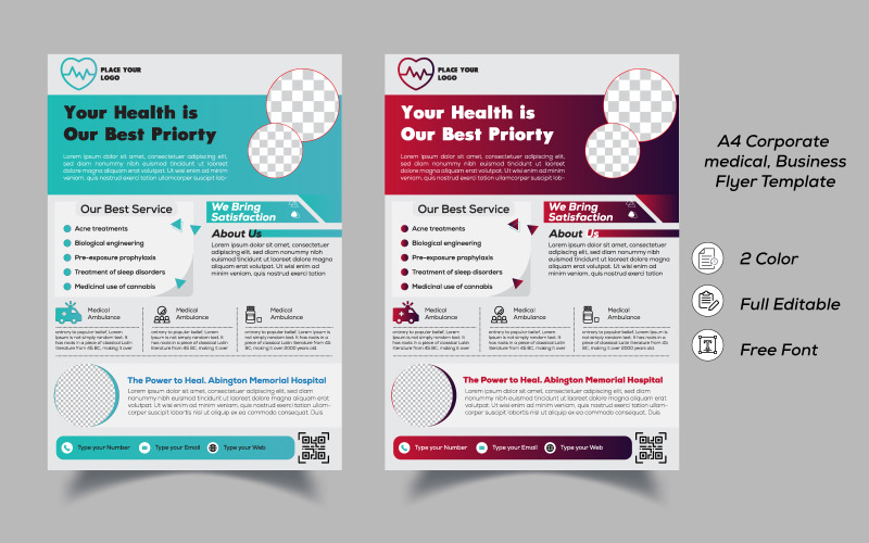 Дизайн медичної листівки - шаблон фірмового стилю