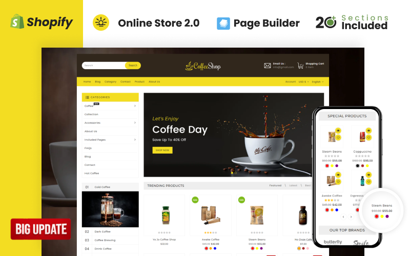 Dranken en dranken Store Shopify-thema