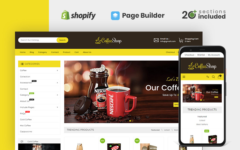 drinks & beverages store тема shopify