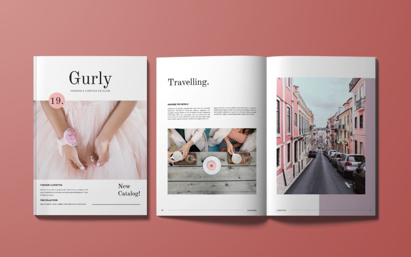 Download Magazine Template "Fashion Catalog Magazine Template" / Fashion Catalog Magazine Template - Magazine Template на тему графика magazine,template,print,editorial,catalog,brochure,look,layout,lifestyle,elegant,modern,clean,design,cover,page