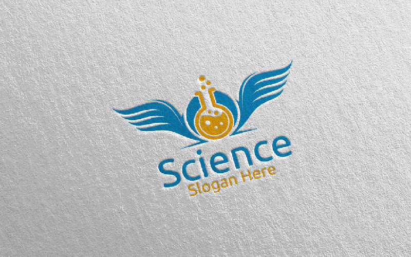 Modèle de logo de concept de conception de laboratoire scientifique et de recherche de mouche