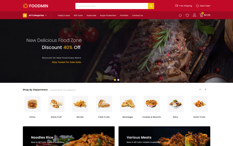 ресторан магазин prestashop тема