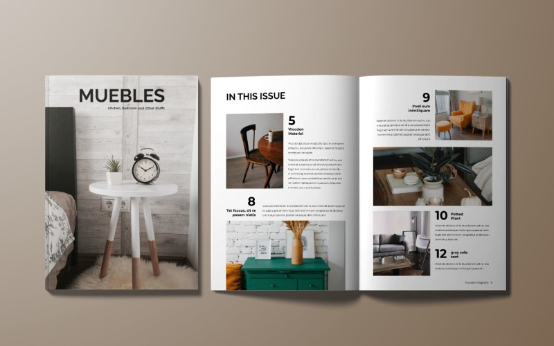 Download Magazine Template "Furniture Set Magazine Template" / Furniture Set Magazine Template - Magazine Template на тему графика magazine,template,print,editorial,catalog,brochure,look,layout,lifestyle,elegant,modern,clean,design,cover,page