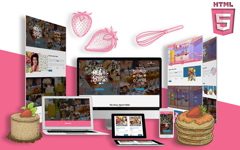 Glass och frusen yoghurt HTML5 | Summercream webbplats mall