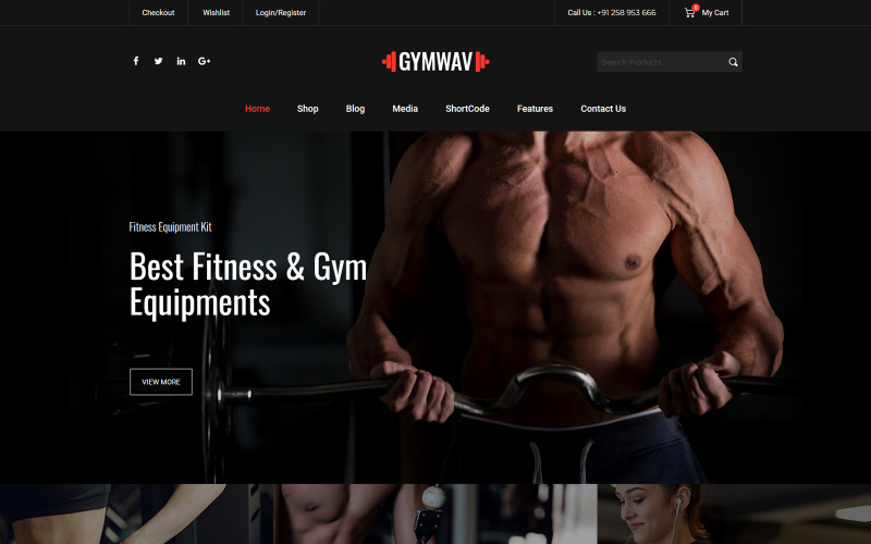 тренажерный зал и фитнес тема woocommerce