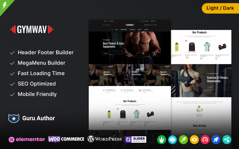 Gymwav - 健身房、健身、运动服和时尚商店 WooCommerce 主题