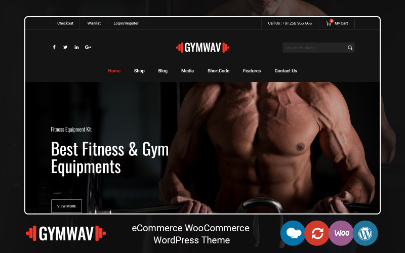 Gymwav - motiv WooCommerce pro tělocvičny a fitness