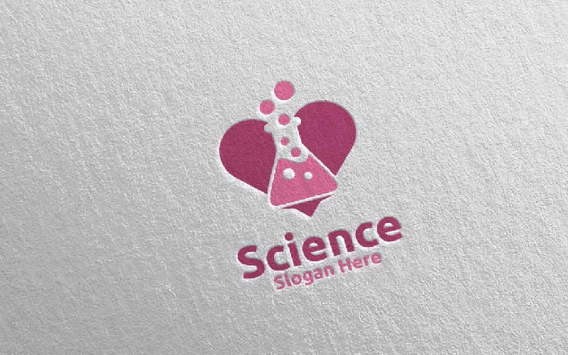 Love Science and Research Lab Design Concept Logo Mall